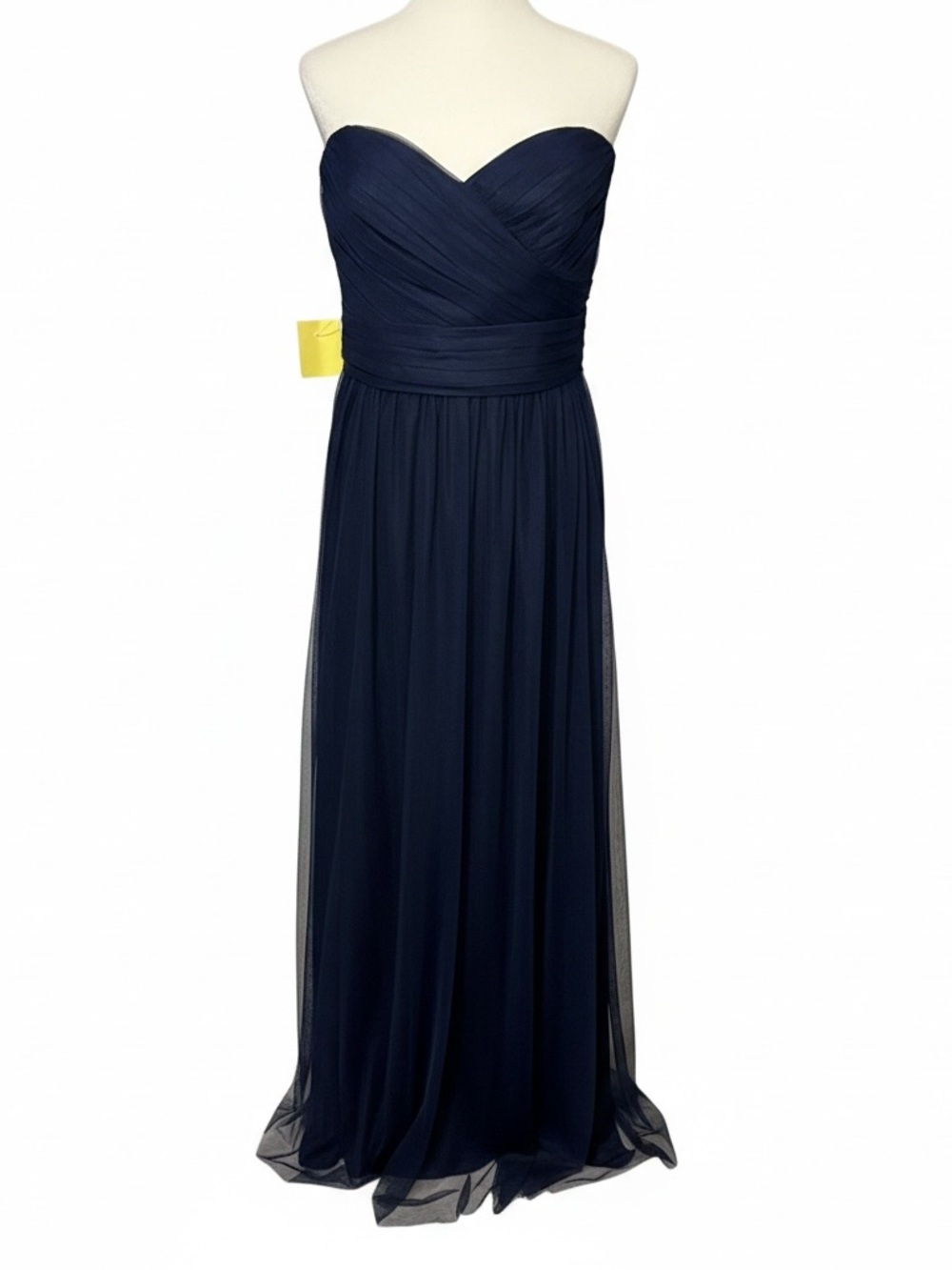 Amsale Elegant Navy Chiffon Evening Dress Sz 10
